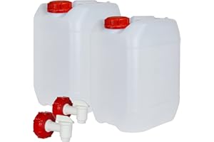 SUPER NET CALI Garrafa con Grifo 10 litros. Apta para uso alimentario. Boca ancha. Idónea como depósito de agua potable. Resistente a químicos. (2 Unidades).