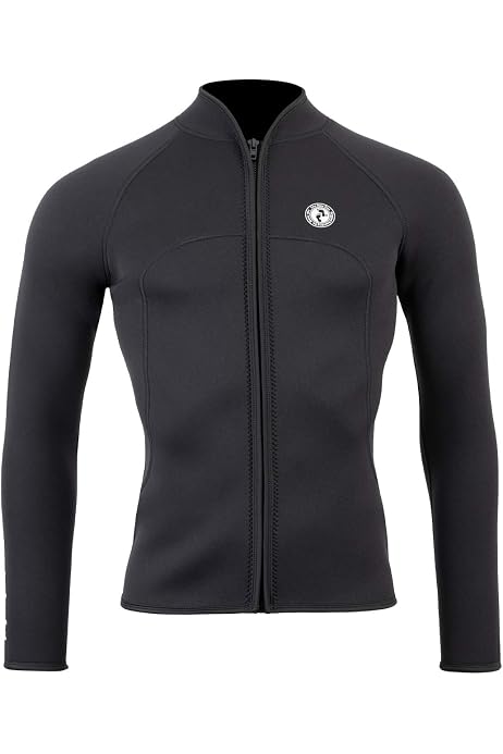 Owntop 2mm Neoprene Wetsuit Top Jacket - Zippered Pockets, Extended Back Flap