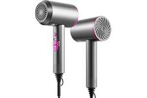 BANNILU Hair Dryer Powerful Quick Drying Ionic Hairdryer with 3 Modes, Cool Shot Button, Hairdryers for Women Man-Grey
