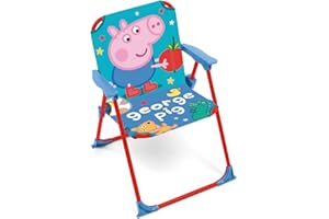 ARDITEX Silla Plegable con Brazos de George Pig - 38x32x53cm - Adecuado para jardín, Camping, Playa o montaña - Ideal para niños y niñas.