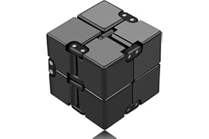 GENERIC Infinity Cube Fidget Toy Cube suitable for Adults & Kids, New Version Fidget Finger Toy Stress and Anxiety relief, Killing Time Fidget Toys Infinite Cube suitable for Office Staff (Black)