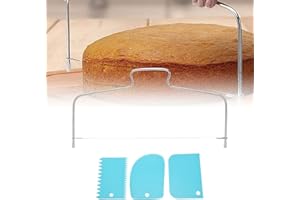 VOTVLOG Cortador de tartas, cortador de tartas, herramienta de pastelería, separador de bases de tartas, cortador de tartas de acero inoxidable, cortador de postres para repostería casera, línea fácil