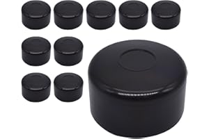 SKIR'CO Tapones para postes de valla, tapas redondas de plástico negro de 51 mm para postes de valla redondos, cubiertas de postes de valla, color negro RAL 9005 (10 unidades)