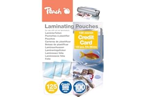 Peach Laminating Pouches for Credit Cards (54x86mm), 125 mic, Glossy, PP525-07, Set of 100
