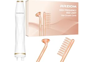 Red Light Therapy Hair Comb, RRZIOM 2 in 1 Red Light Scalp Massager for Hair, Scalp, Face, Electric Head Massager Scalp for Hair Growth, Portable Plug Design