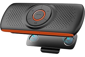 NETVIP Kit Mains Libres pour Voiture Bluetooth Portable Voiture avec Instruction GPS,Musique, élimination du Bruit, Instalation sur Pare Soleil, Handsfree Bluetooth Car Kit en même Temps Pair 2 Phones