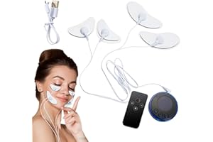 DORCCSI Masseur Facial Avec Patch Pads 8 Modes Stimulateur Musculaire Du Visage Appareil De Lifting Du Visage À Microcourant 19 Vitesses Pour Amincir Et Liftingnjo Appareils De Tonification Du Visage Masseur