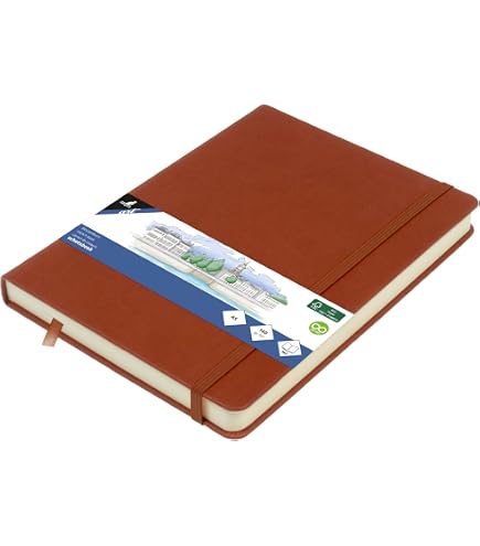Carnet De Croquis Kangaro A5 - Couverture Rigide Cognac 80 Pages 140g