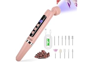 GUPAY Electric Nail File with U V Nail Lamp 2-in-1, Portable Cordless Nail Drill Machine for Acrylic Gel Nails, 5 Speeds Professional E File Manicure Pedicure Kit for Home and Salon Use