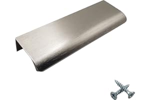 M4TEC Poignée de traction invisible profil porte meuble tiroir Quincaillerie de placard armoire de cuisine chambre garderobe dissimulé caché Inox brossé. Série VD3: Entraxe 64 mm