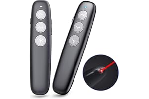 Presentation Clicker, LNGOOR RF 2.4GHz Wireless Presenter with Red Laser Pointer, USB Rechargeable PowerPoint Remote Clicker Compatible with Windows&Mac, Support Hyperlink