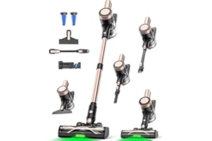 Cordless Vacuum Cleaner, 46KPa/500W Stick Vacuum with 55 Mins Runtime, Self-Standing Vacuum Cleaner for Home, LED Display, Anti-Tangle Brush, Rechargeable Vacuum for Pet Hair, Carpet & Hard Floors