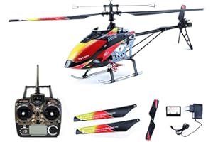 efaso Elicottero Wltoys V913-2,4 GHz, 4-kanal Lama Singola Elicottero con LCD Display Presso Il Comando a Distanza, Alu-Chassis und Elevata Windresistenz - incl. 2 Akkus