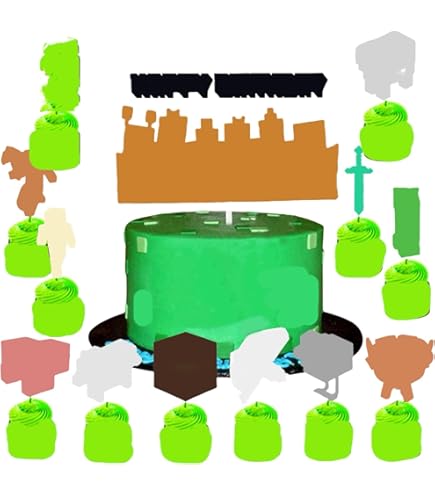 Set Stoviglie Per Feste Compleanno Miner - 62 Pezzi Con Piatti, Tazze, Tovaglioli E Decorazioni - Foto 9