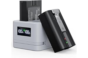 JSOPRTVR Quick Release Battery for Ring - 2 Pack with White LED Digital Charger Station,3.65V 6040mAh Rechargeable Battery, for Ring Doorbell Camera 2/3/3+/4, Spotlight Cam(2nd/3rd Gen) and Stick Up Cam