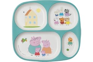 PEPPA PIG Petit Jour Paris - Bandeja para servir con 4 compartimentos, para aumentar el sabor