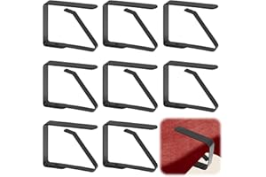Criveple 8 Pièces Pince Nappe Exterieur Inoxydable, Attache Nappe de Table Exterieur 5 x 4 cm, Pince pour Nappe de Table Clips Ajustable, pour Jardin Cuisine Restaurant Bureau Mariage Fête (Noir)
