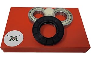 vm-doka Ball Bearing Set Bearing 6206 ZZ 6207 ZZ Shaft Seal 45.5 x 84 x 10/12 Compatible with Samsung Washing Machines