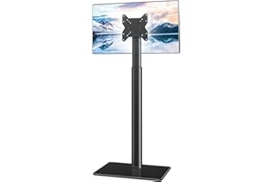 Hemudu Porta TV da Terra Mobile, Supporto TV da Pavimento per TV LCD LED da 19 a 43 Pollici, Supporto TV Girevole 100º, Regolabile in Altezza 16 Livelli, Fino a 45 kg, Max VESA 200 x200 mm