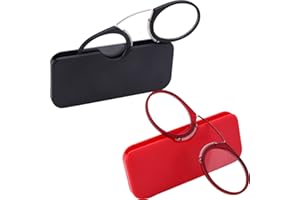 KODILIN Occhiali da Lettura in 2 Pezzi 3.5 Mini Lettore di Naso a Clip per Uomini e Donne, Occhiali da Lettura Flessibili Portatili Antiscivolo