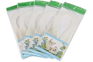 HYUDUO Kit de loisirs créatifs DIY de quilling : 600 bandes de papier blanc de 3 mm pour origami, décoration artisanale, scrapbooking et création de cartes.