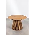 Round Acacia Wood Dining Table 4 Seater | Walnut Finish | Dining Room Furniture