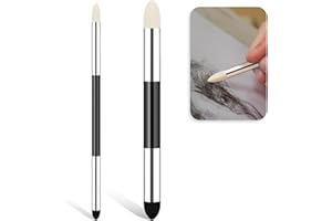 SALBSEVER Artist Blending Sponge Pen Dual Tip Washable Sketch Rubbing Sponge Brush Reusable Drawing Art Soft Pastel Blending Tools for Artist Professional Sketch Drawing Blending Lightening and Highlight