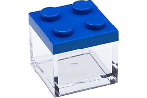 Omada Design caja de plexiglás transparente, formato 5 x 5 x 5 cm, para detalles de boda, confirmación, comunión, bautizo y fiestas de graduación, fabricada en Italia (24pz) (24 P.zi Azul)