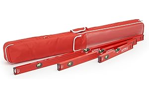 Livella a bolla 30cm /60cm/ 100cm | Set 3x livella ad acqua Sola | Con borsa protettiva con maniglia per trasporto e tasche | Livella WFix con metro