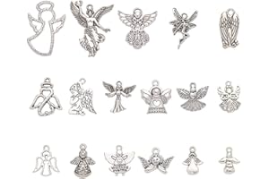 nbeads Environ 81 pièces Pendentifs en Alliage, 16 Types OHM Charms Om Lotus Flower Styles Charms Pendentifs DIY pour la Fabrication de Bijoux Collier Bracelet