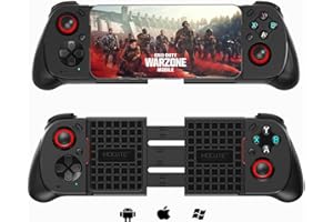 Megadream Kontroler do telefonu iPhone Android z obsługą etui, wyzwalacz Halla, Turbo, MFi, bezprzewodowy gamepad Bluetooth, joystick do Xbox Game Pass/Google Stadia/Call of Duty Mobile/Genshin/Roblox