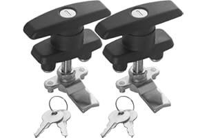 YEARNINGLIFE 2 serrature per porta del cambio + 2 chiavi, con impugnatura a T, fissaggio posteriore, chiusura a T, per camion, serratura a T, con chiavi per rimorchi, roulotte, baldacchino