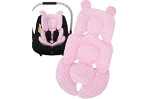 Uoqpty Colchoneta Silla Paseo Universals - Almohadilla Reversible para Cochecitos, Transpirable Y Cómoda 100% Algodón Funda Carrito Bebe, Cojín Doble Cara para Silla De Auto Y Carrito para Verano