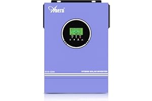 Anern Inverter solare ibrido da 3000W 24VDC a 220 V/230 VAC con regolatore solare 80A, ingresso PV max.400V, funzionamento con batterie al piombo da 24V e al litio