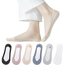 6 Paia Calzini Invisibili Donna - Fantasmini Con Cinturino TPU Per Tacchi E Scarpe Basse - Foto 3
