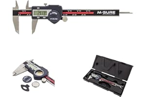 150mm Digital Caliper, M-SURE Digital Caliper Gauge with LCD Display Screen 0-6" inch range Outside Inside Depth and Step Measurement Stainless Hardened Steel and Ground Frame Thumb Roller