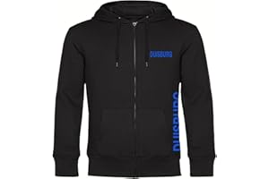 VIMAVERTRIEB® Kapuzen Sweatshirt Jacke Duisburg - Brust & Seite - Shirt Pulli Fußball Fanartikel Fanshop