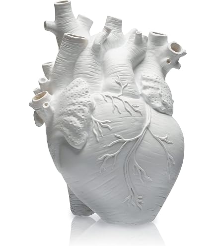 Herz Vase Aus Harz – Kreative Skulptur Als Blumentopf Oder Deko Für Zuhause, Ca. 16,5 Cm Hoch