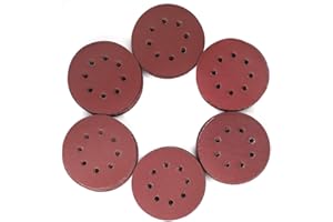 Lotfancy 120 Piezas Discos Abrasivos de 5 Pulgadas 8 Agujeros 1000 1200 1500 2000 2500 3000 Grano Surtido Papel de Lija Lijadora Abrasiva Redonda Lijadora Orbital con Gancho y Anillo