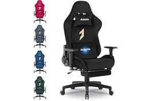 JAJALUYA Gaming Chair, Computer Chair with Footrest, Headrest, and Lumbar massage, Height-Adjustable Rotating Task Chairs, and Ergonomic PC Chair (Black)