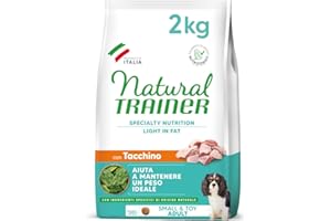 Natural Trainer Ideal Weight Small & Toy Cibo per Cani Adulti Light in fat con Tacchino - 2kg