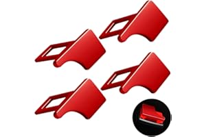 Anschnaller Adapter Auto FaJoek 4 Stück Gurtstecker Auto, Car Seat Belt Clip, Ubehör Bandschnalle, Sicherheitsgurt Schnalle Clip für PKW LKW Transporter Geeignet (Rot)