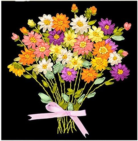 Egoshop Silk Ribbon Embroidery Kit little flower DIY Wall Decor Silk Ribbon Embroidery With English Instruction by Egoshop