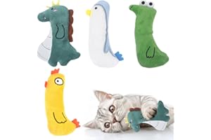 GXGM Giocattolo per Gatti con Erba Gatta e Cuscini da Masticare Catnip - Set 4 Pezzi