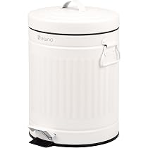 Ensemble Salle De Bain Eluno Framura : Poubelle 5L Couvercle Amorti + Garniture WC Avec 2 Brosses - Métal & Bambou - Design Élégant Et Hygénique