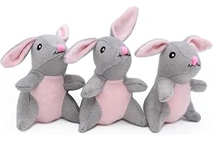 ZippyPaws Burrow piszczące króliczki pluszowe, wkład, 3-pak