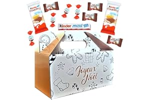 PRO DISTRI Ballotin Joyeux Noël et son assortiment de 100 chocolats Kinder Schokobons, Mini Bueno, Country, Maxi - IDEE CADEAU NOEL (Assortiment 2)