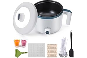 Couleeur Sciogli Cera per Candele,1,7 L Pentola Elettrica per Fondere la Cera Kit per Fabbricazione Candele,Pentola Elettrica Ideale per candele, saponi, cera fusa e progetti fai-da-te