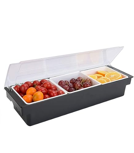 Organisateur 6 Compartiments Pour Accessoires Cocktail - Noir ABS 24x14x10cm - Sans BPA