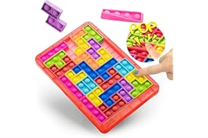 KOKOBOX Tetris Bambini 3 4 5 6 Anni Pop It Bambini Giochi Antistress Bambini Gioco Sensoriale Poppit Giocattolo Educativo Con 26 Colorato Blocchi Pop Bubble Fidget It Toy Regalo Bambino Bambina Rosso